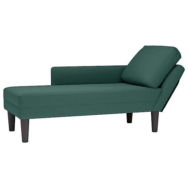 vidaXL Chaiselongue Chaiselongue mit Kissen und Rechter Armlehne Dunkelgrün günstig online kaufen
