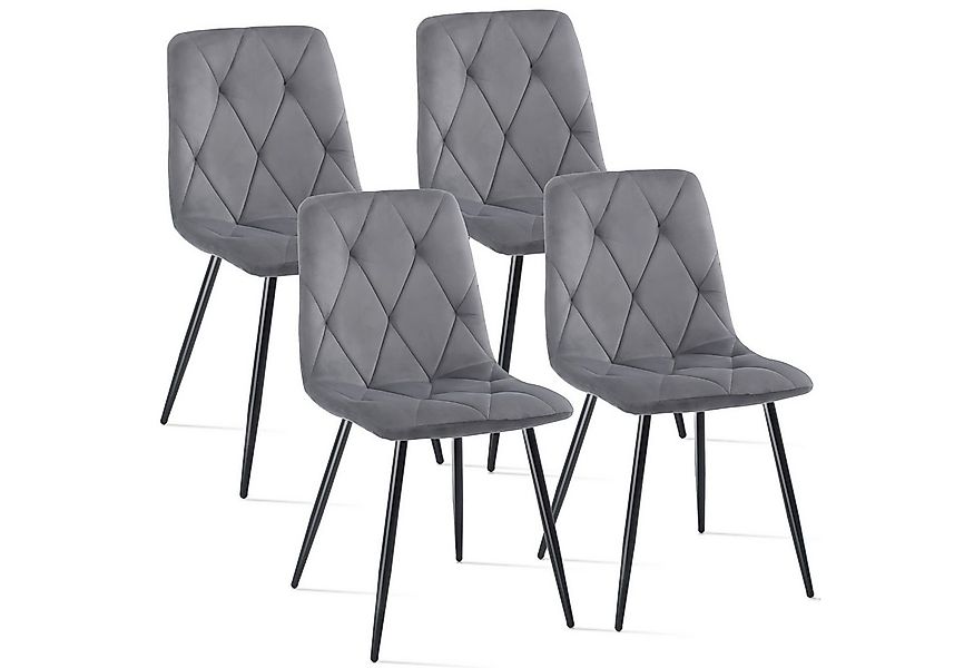 oyajia Esszimmerstuhl 4er Set Esszimmerstuhl Küchenstuhl, Metall Beine, Sam günstig online kaufen
