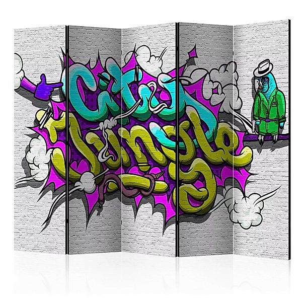 5-teiliges Paravent - City Jungle - Graffiti Ii [room Dividers] günstig online kaufen