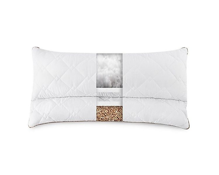 SEI Design Kopfkissen 40x80 mit Nackenrolle aus Buchweizenschalen, Bezug: 1 günstig online kaufen