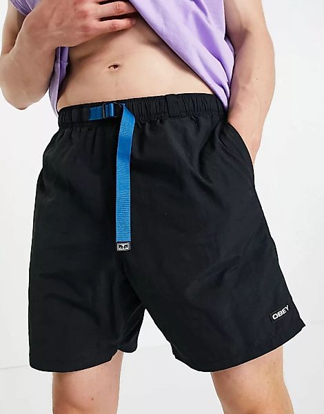 Obey – Easy – Trekking-Shorts in Schwarz günstig online kaufen