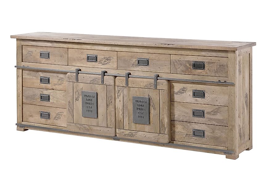 Massivmoebel24 Sideboard (Sideboard Mango 220x45x90 whitewash günstig online kaufen