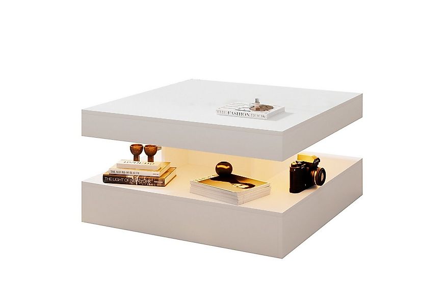 radelldar Couchtisch Wohnzimmertisch hautänhliche textur mit beleuchtung mo günstig online kaufen