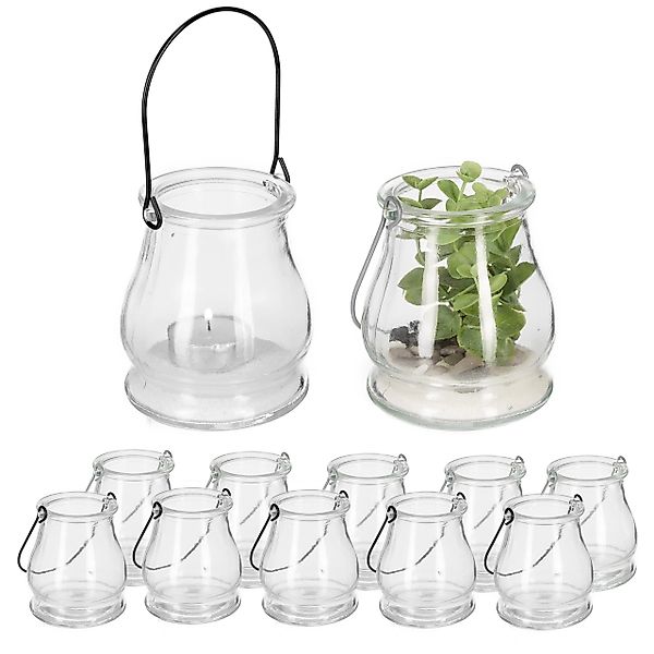 relaxdays Windlicht Transparentes Windlicht im 12er günstig online kaufen