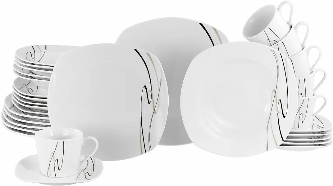 CreaTable Kombiservice "Amelie Piazza, Kombi-Service 30-tlg" Elegant, Schwu günstig online kaufen