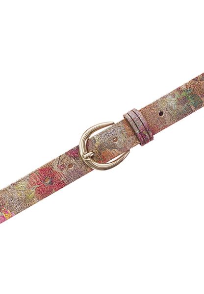 Tamaris Ledergürtel Florales Muster im Metallic-Design günstig online kaufen