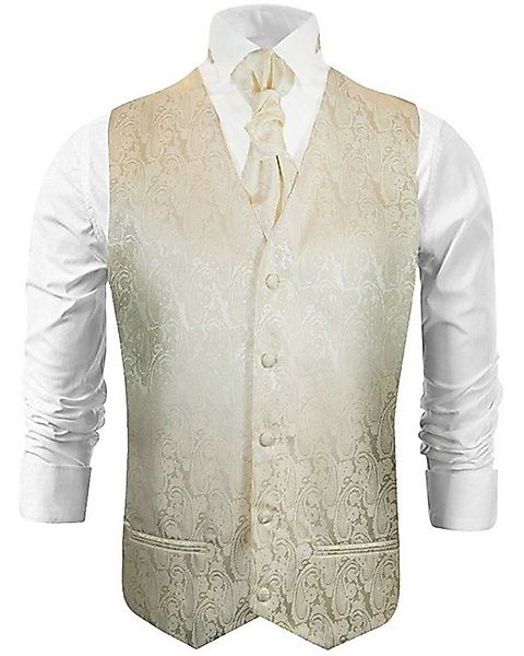Paul Malone Anzugweste Herren Hochzeitsweste mit Plastron Set 2tlg paisley günstig online kaufen