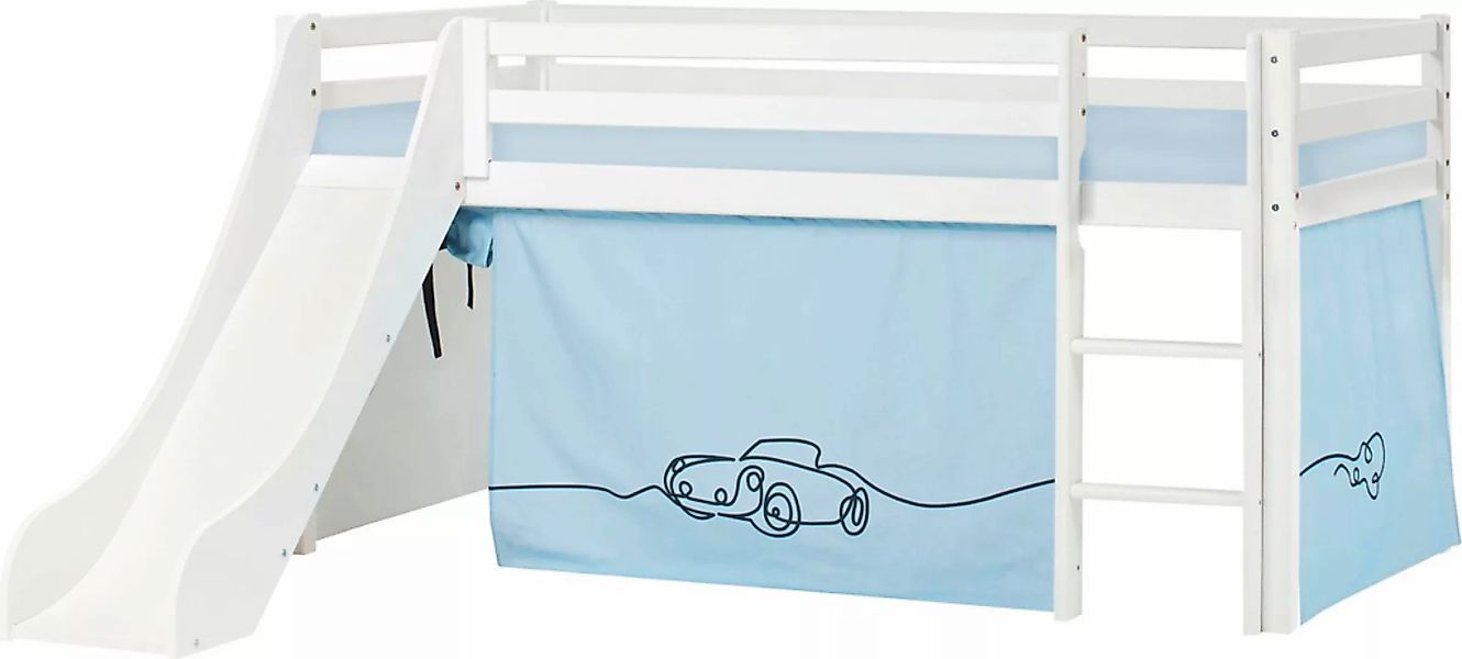 Hoppekids Hochbett ""Cars"", Rutsche & Vorhang Blau und viel Auswahl günstig online kaufen