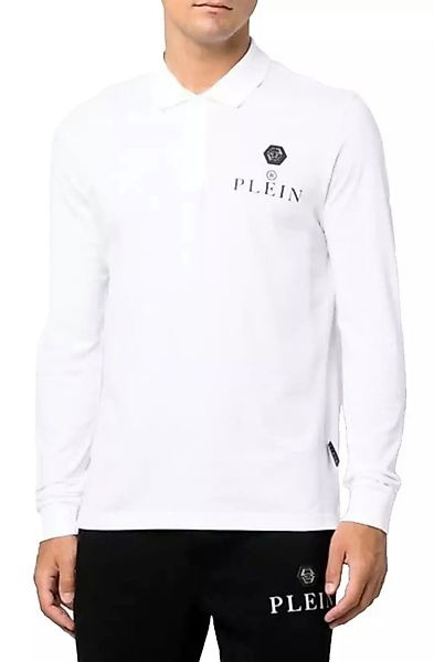 PHILIPP PLEIN Langarm-Poloshirt Herren ikonische PP-Hexagon-Patch günstig online kaufen