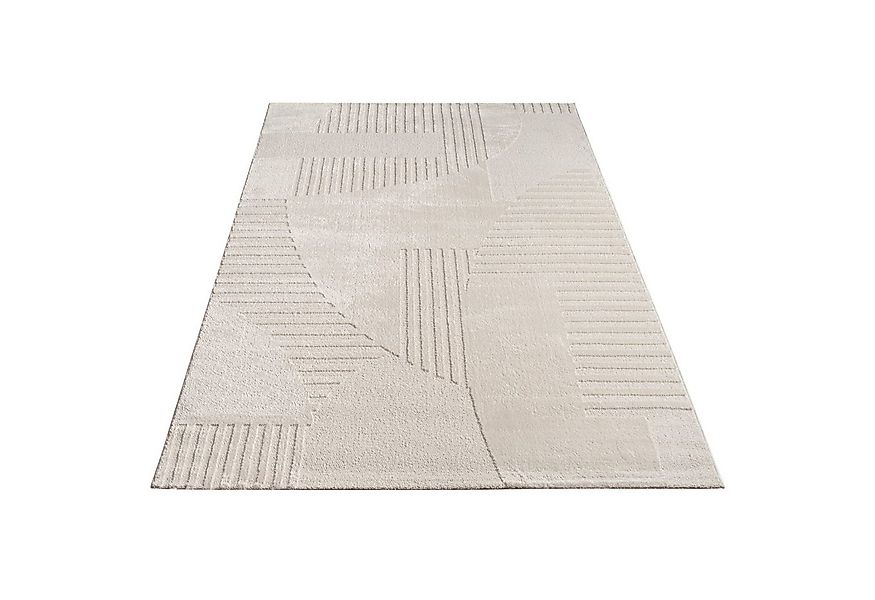 KADIMA DESIGN Teppich Struktur Wohnzimmer 100% Polyester Teppich Kurzflor, günstig online kaufen