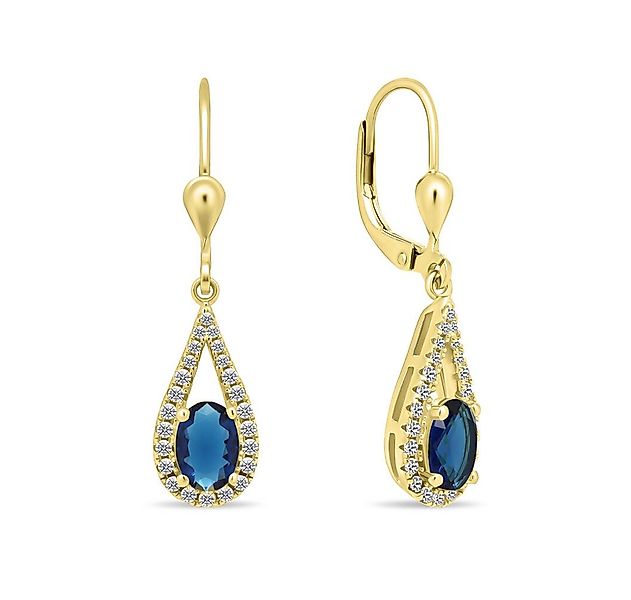 Brilio Silver Ohrring-Set Schöne vergoldete Ohrringe mit blauen Zirkonen EA günstig online kaufen