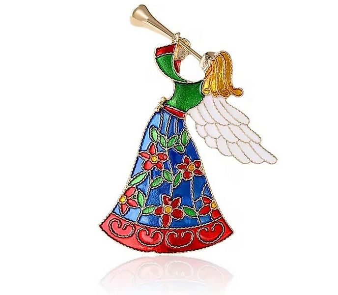 Dark-Desires Brosche Vintage Brosche Engel mit Trompete, Damen Brosche vint günstig online kaufen