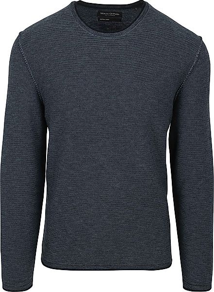 Marc O'Polo Pullover Crewneck Cotton/Linen Dark Blue - Größe L günstig online kaufen