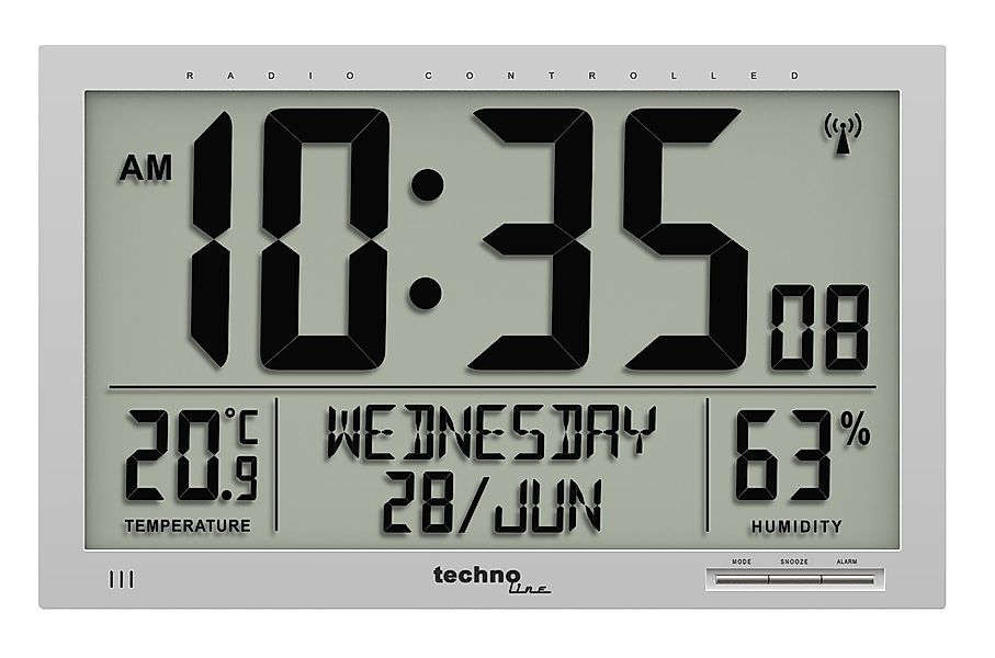 technoline Funkwanduhr WS 8013 (mit Temperatur- günstig online kaufen