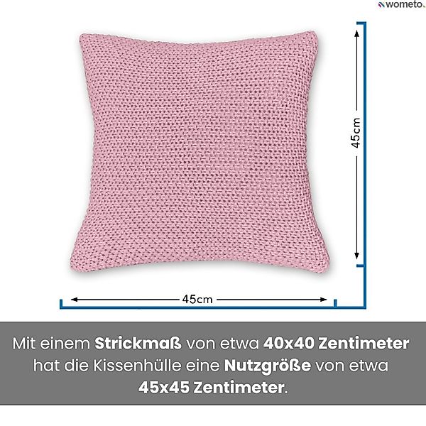wometo Kissenhülle Strick mit Reißverschluss, 45x45 günstig online kaufen