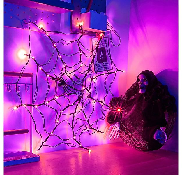 Sunicol Dekolicht Halloween Dekorationen Lichter, Spinnennetz, Fernbedienun günstig online kaufen