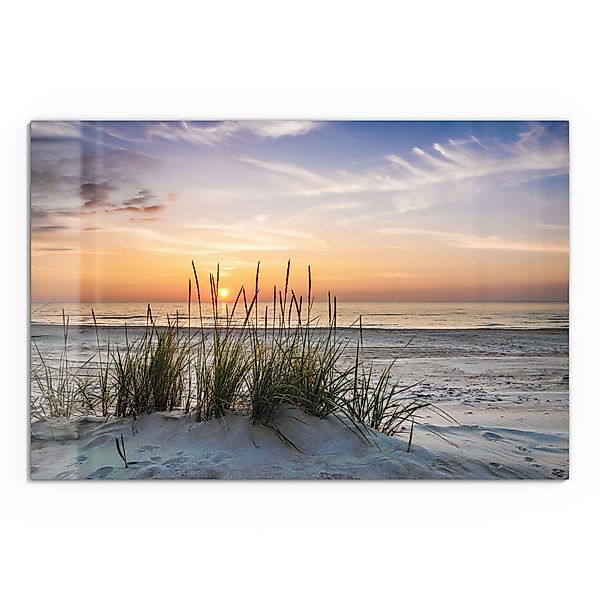 DEQORI Glasbild 'Sonnenuntergang am Strand', 'Sonnenuntergang günstig online kaufen