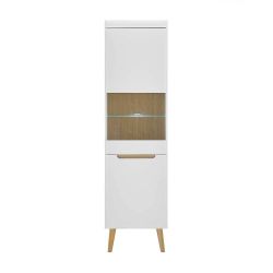 Wohnzimmer Schrank Vitrine im Skandi Design 197 cm hoch günstig online kaufen