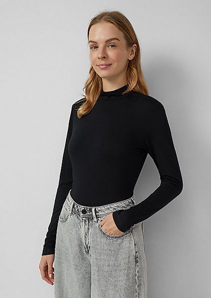 s.Oliver Langarmshirt T-Shirt Slim Fit Jerseyshirt mit Stehkragen günstig online kaufen