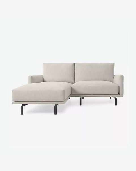 Natur24 Sofa Sofa Galene 3-Sitzer beige mit Longchair links 214cm Sitzgeleg günstig online kaufen