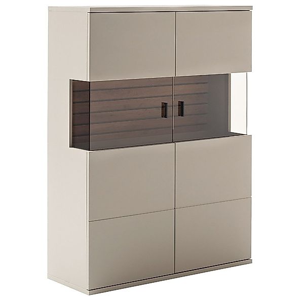 Lomadox Highboard LIEZEN-05, grau mit Eiche, günstig online kaufen