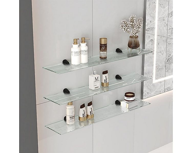 HOOZ Wandregal Glasregal geriffelt Klar 30–100 cm Wandregal Duschablage Sch günstig online kaufen