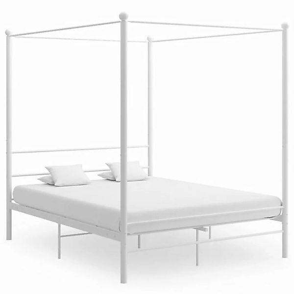 furnicato Bett Himmelbett Weiß Metall 160x200 cm günstig online kaufen