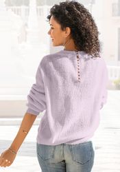 LASCANA V-Ausschnitt-Pullover mit Zierperlen im Rücken, günstig online kaufen