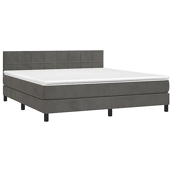 vidaXL Boxspringbett mit Matratze & LED Dunkelgrau 180x200 cm Samt 3134418 günstig online kaufen