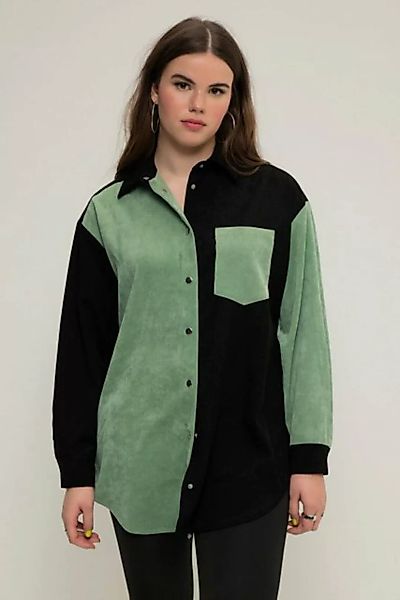 Studio Untold Hemdbluse Cord-Hemd oversized Color-Patch Hemdkragen Langarm günstig online kaufen
