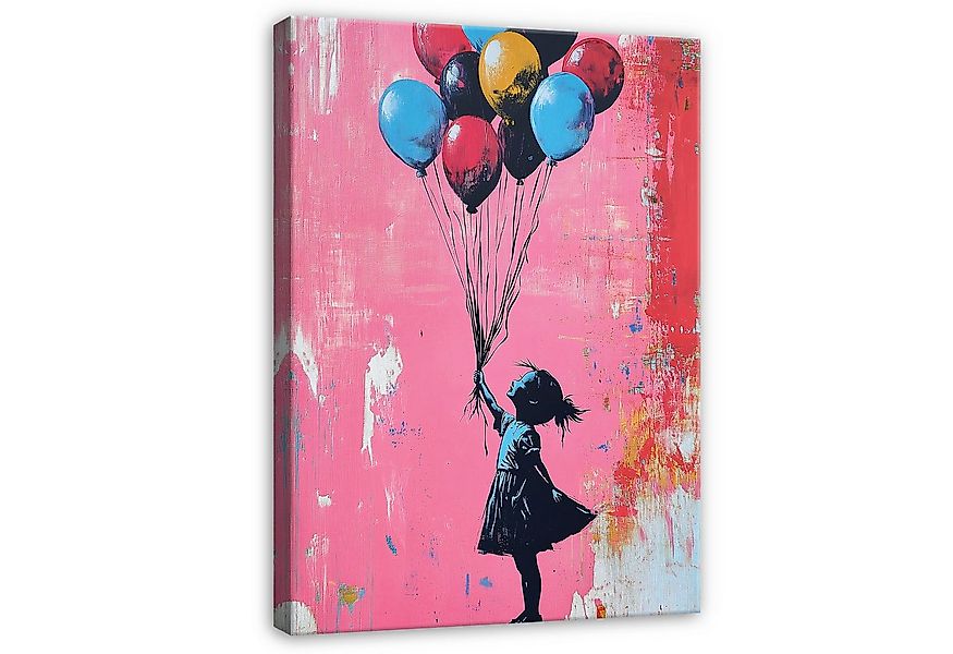 Wallarena Leinwandbild Abstrakt Rosa Banksy Graffitti Modern Wandbilder Wan günstig online kaufen