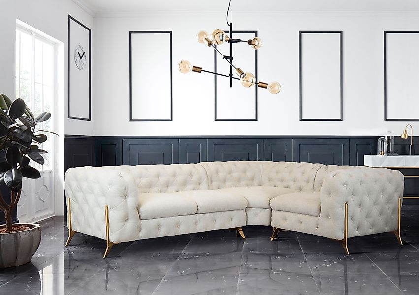 Home affaire Chesterfield-Sofa »Amaury L-Form« moderne Chersterfield-Optik, günstig online kaufen