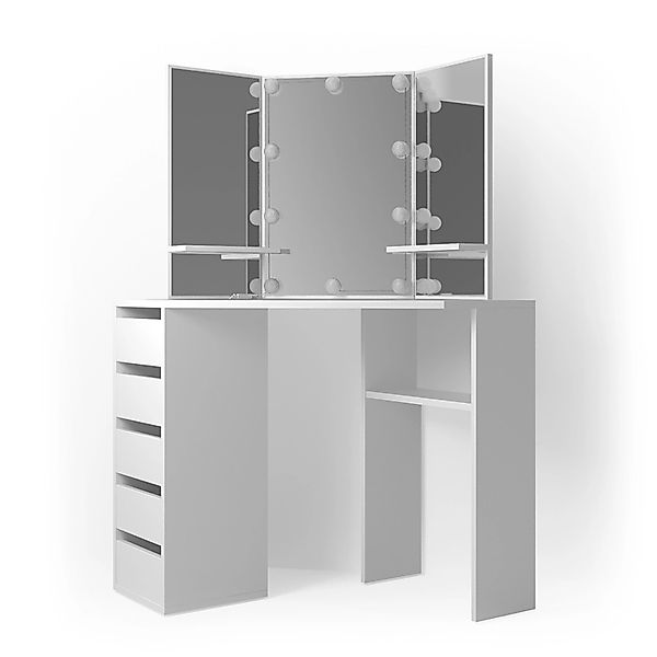 Vicco Schminktisch Arielle, Weiß, 110 cm mit LED Beleuchtung (1-St) günstig online kaufen