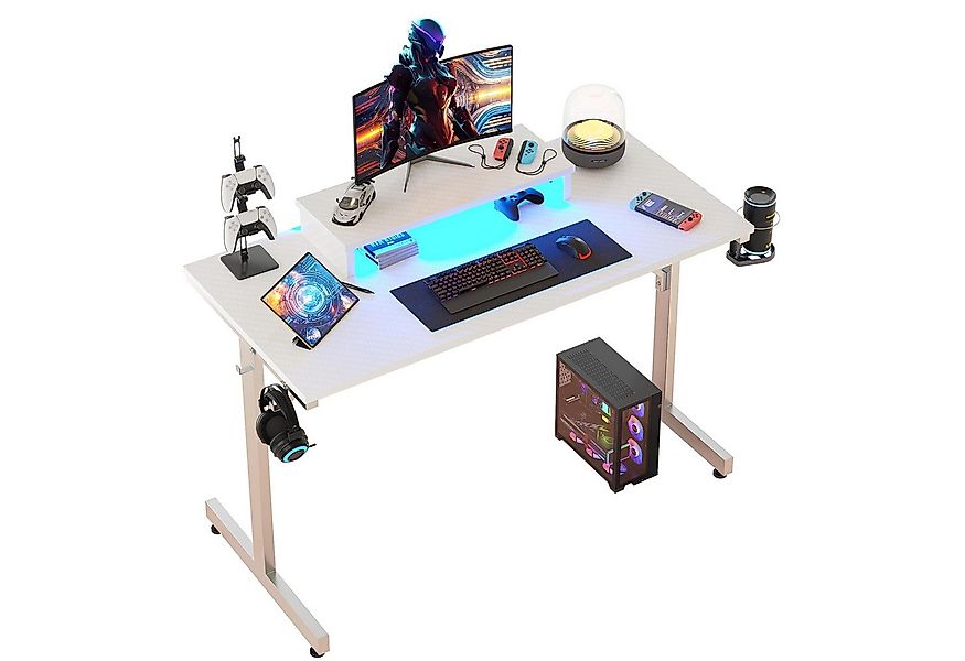 Bestier Gamingtisch 106cm×50cm×85cm Gaming Tisch, Schreibtisch mit LED (1 T günstig online kaufen