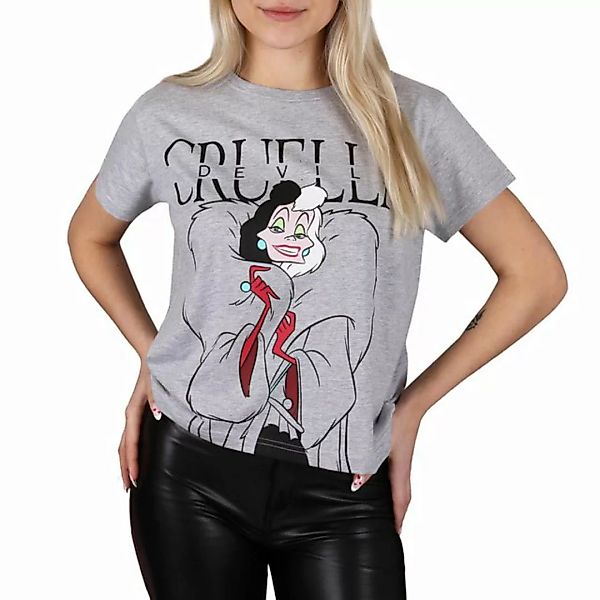 Sarcia.eu Kurzarmbluse 101 Dalmatiner Cruella de Vil Graues Kurzarm-T-Shirt günstig online kaufen
