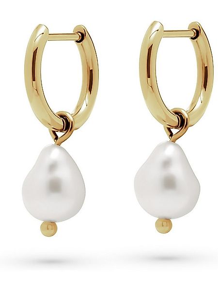 FAVS Paar Creolen FAVS Damen-Creolen Edelstahl Süßwasserperle (Paar) günstig online kaufen