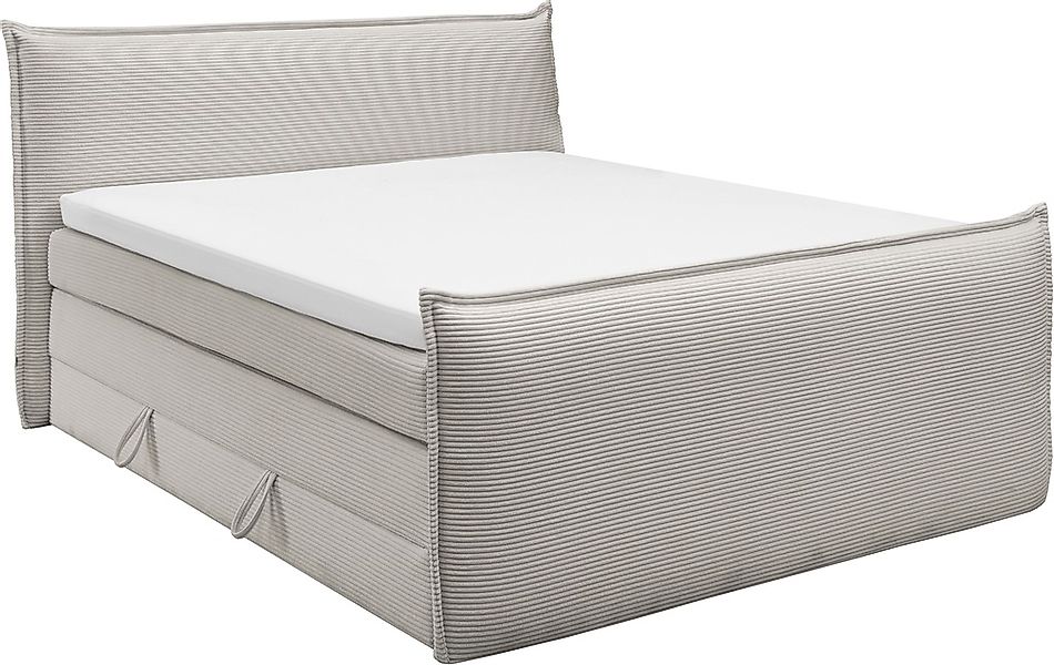 set one by Musterring Boxspringbett "Florida" in modernem Cord-Bezug, mit B günstig online kaufen