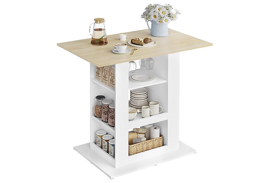 Woltu Bartisch (1-St), Stehtisch, 3 Ablagefächern, seitlichen Ablagen, für günstig online kaufen