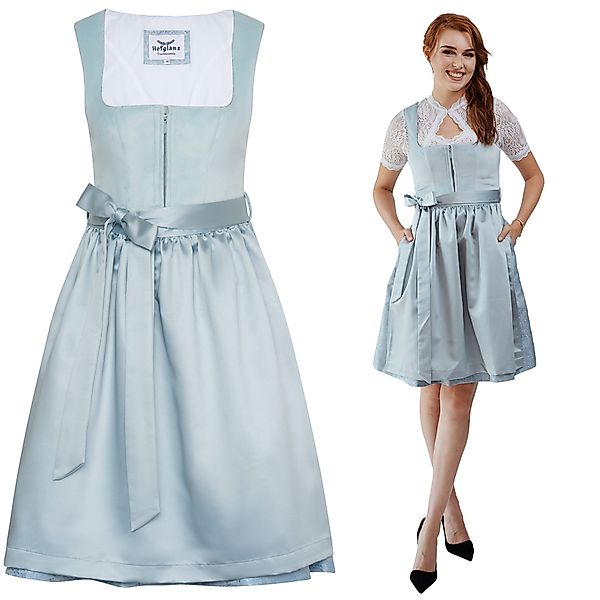 HOFGLANZ Dirndl Dirndl Damen Samt hellblau, günstig online kaufen