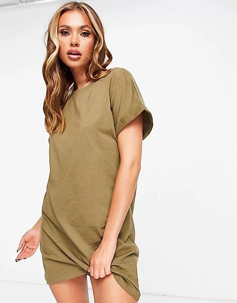 Brave Soul – Xena – T-Shirt-Kleid in Olivgrün günstig online kaufen