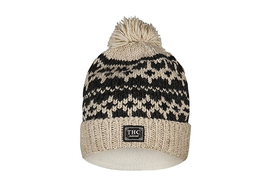 THC Natural Line Strickmütze THC Schafwoll Pudelmütze 511 anthrazit weiß (1 günstig online kaufen