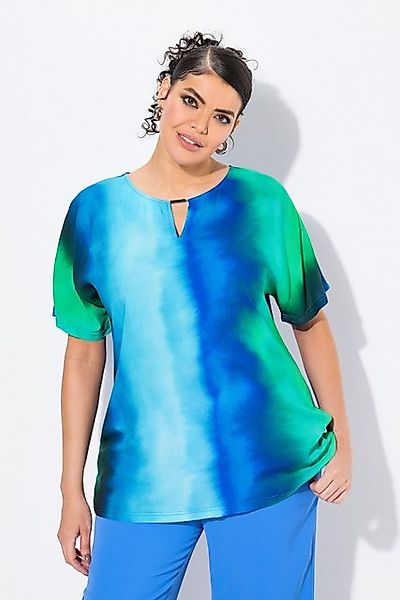 Ulla Popken T-Shirt Blusenshirt Batikdruck Oversized Rundhals Halbarm günstig online kaufen