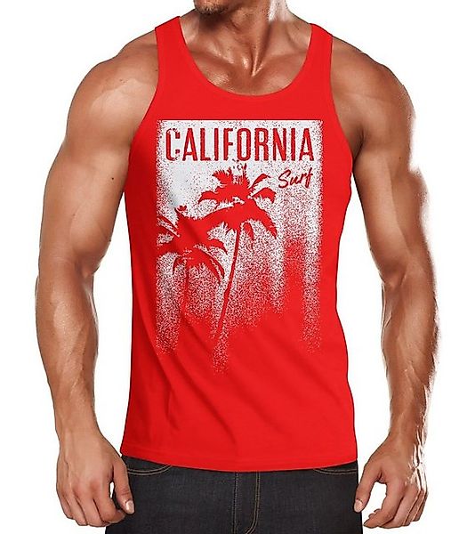 Neverless Tanktop Cooles Herren Tank-Top California Surf Palmen mit Print günstig online kaufen