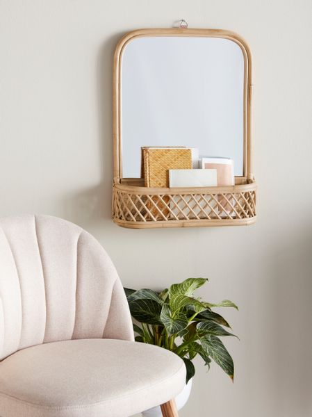 andas Deko-Wandregal Bergson, Wandspiegel, aus Rattan günstig online kaufen