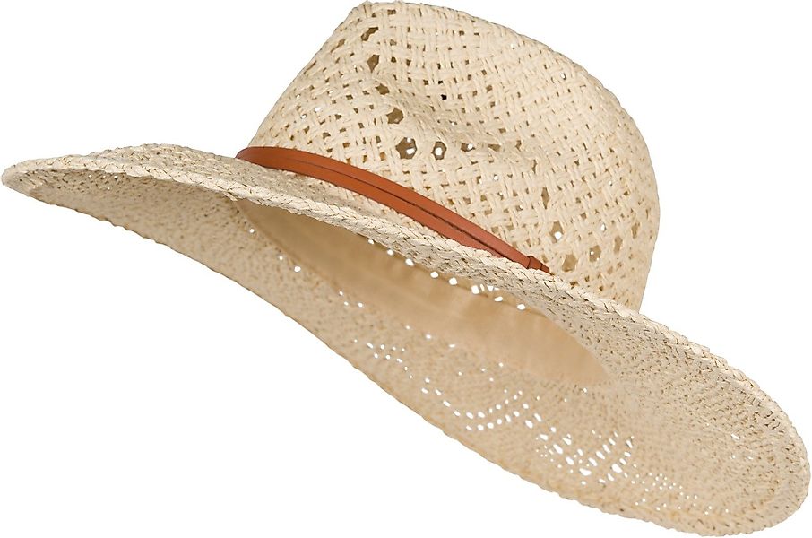 styleBREAKER Sonnenhut Panama Strohhut mit Stoff günstig online kaufen