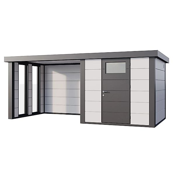 Gerätehaus Classico 2424 mit Lounge S Links m. Fenster 522 cm x 238 cm Weiß günstig online kaufen