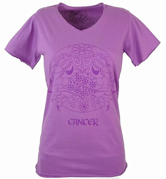 Guru-Shop T-Shirt Sternzeichen T-Shirt `Krebs` - lila alternative Bekleidun günstig online kaufen