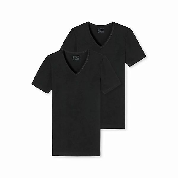 SCHIESSER Herren T-Shirt 2er Pack - Serie "95/5", V-Ausschnitt, S-4XL Schwa günstig online kaufen
