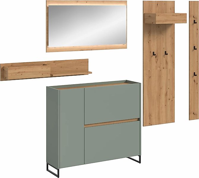 Home affaire Garderoben-Set "EVRID, 5-teilig, Breite 236 cm, inkl. Beleucht günstig online kaufen