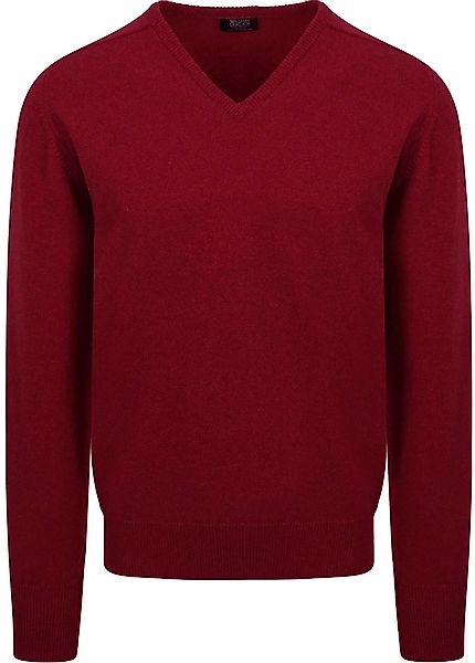 William Lockie V-Auschnitt Pullover Lambswool Bordeaux - Größe 3XL günstig online kaufen